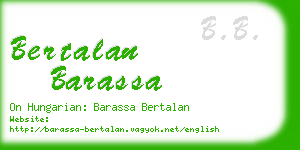 bertalan barassa business card